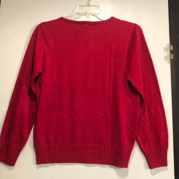 Dress Barn Red Sweater.  Size large. Perfect For that holiday party - Picture 10 of 13